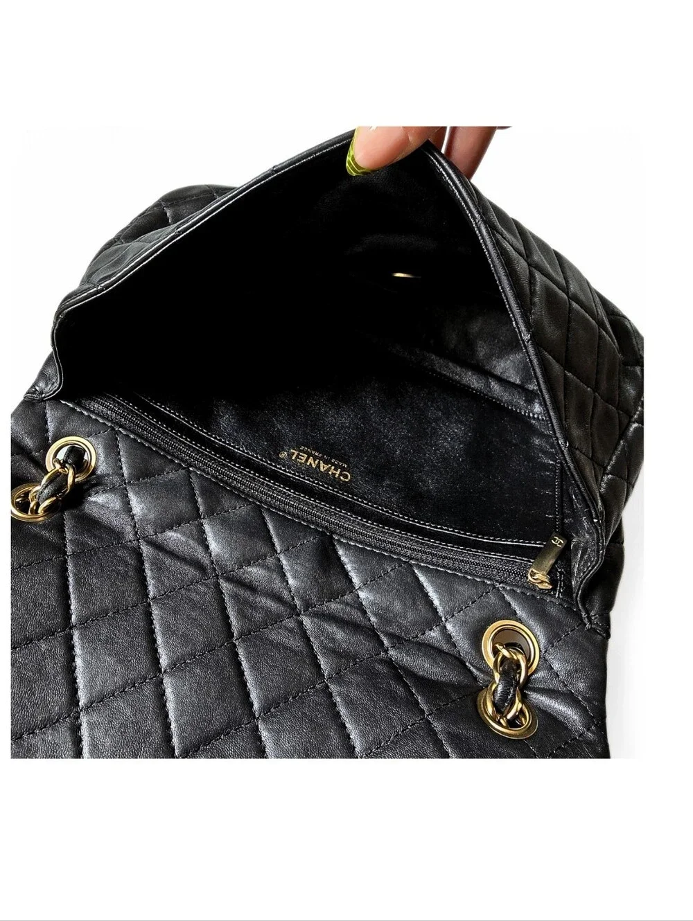 Chanel Precious Gem Encrusted Turnlock Single Flap Bag Black Lambskin